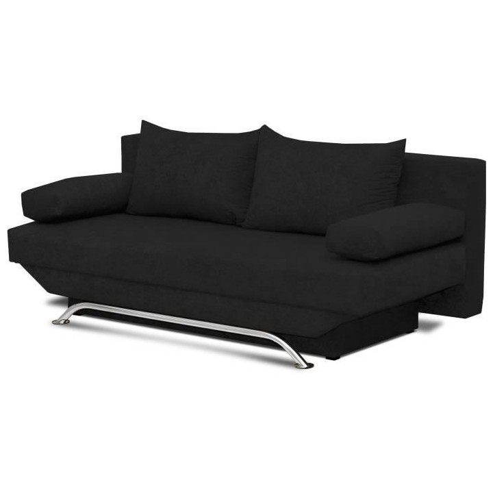 Banquette convertible TEIJO 3 places - Tissu noir - Contemporain - L18