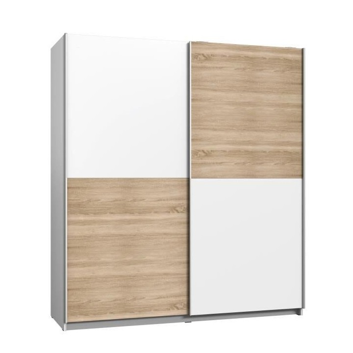 Armoire 2 portes coulissantes - Panneaux de particules - Décor chene