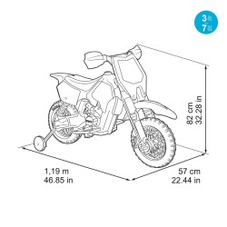 Motocyclette Feber Tricycle 6 V Batterie rechargeable 119 x 57 x 82 cm