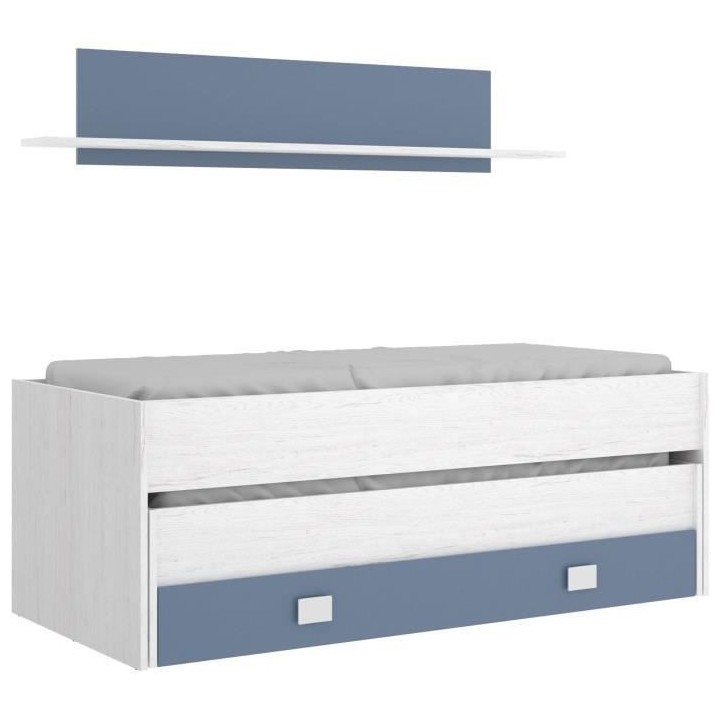 OCEAN Lit gigogne enfant 2 x 90 x 190 cm - Avec Tiroir de rangement +