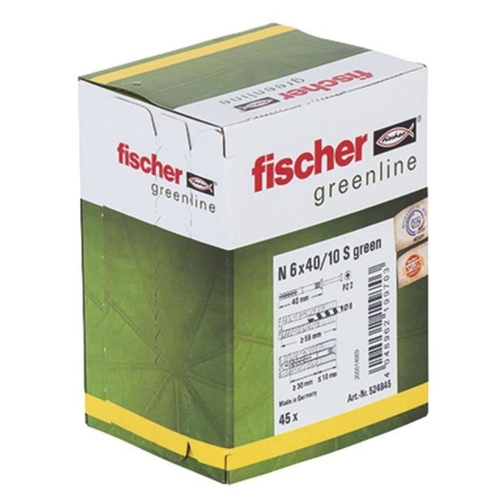 FISCHER - Cheville a frapper N Green 6x40/10 avec vis - fabriquée a b