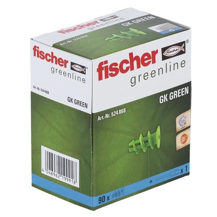 FISCHER - Cheville pour carton-plâtre GK Green - fabriquée a base de