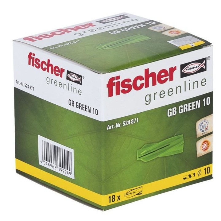 FISCHER - Cheville pour béton cellulaire GB 10 Green - fabriquée a b