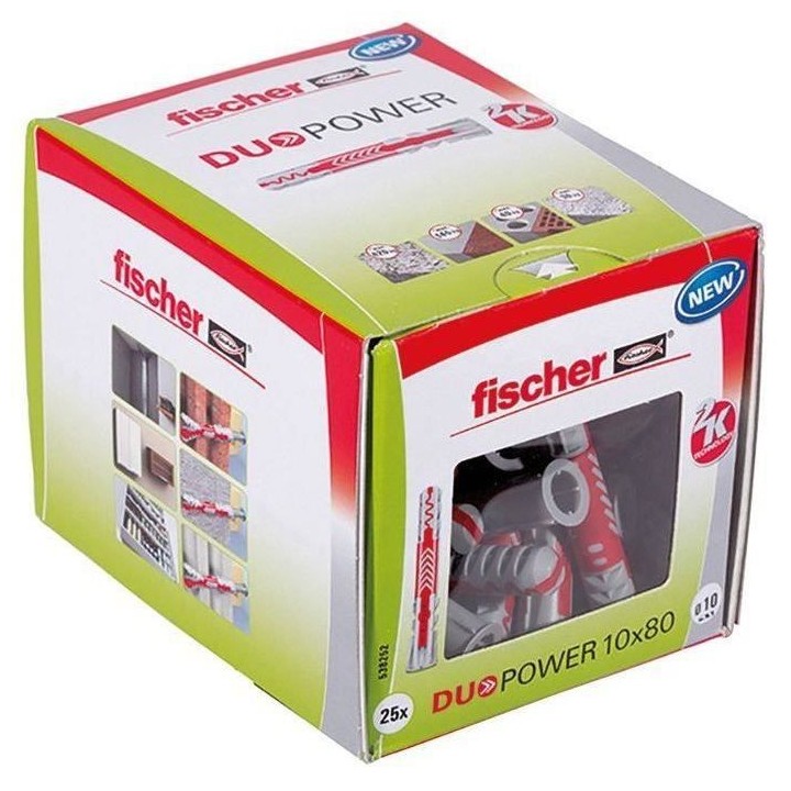 FISCHER - Cheville tous matériaux DuoPower 10x80 mm - Boîte de 25
