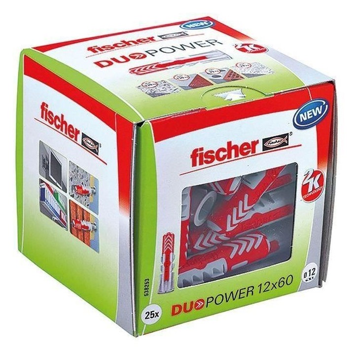 FISCHER - Cheville tous matériaux DuoPower 12x60 mm - Boîte de 25