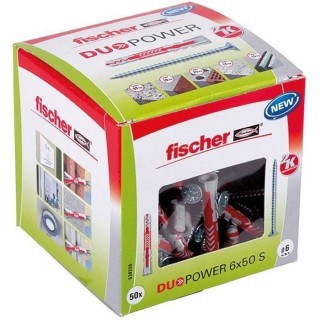 FISCHER - Cheville tous matériaux DuoPower 6x50 mm avec vis - Boîte