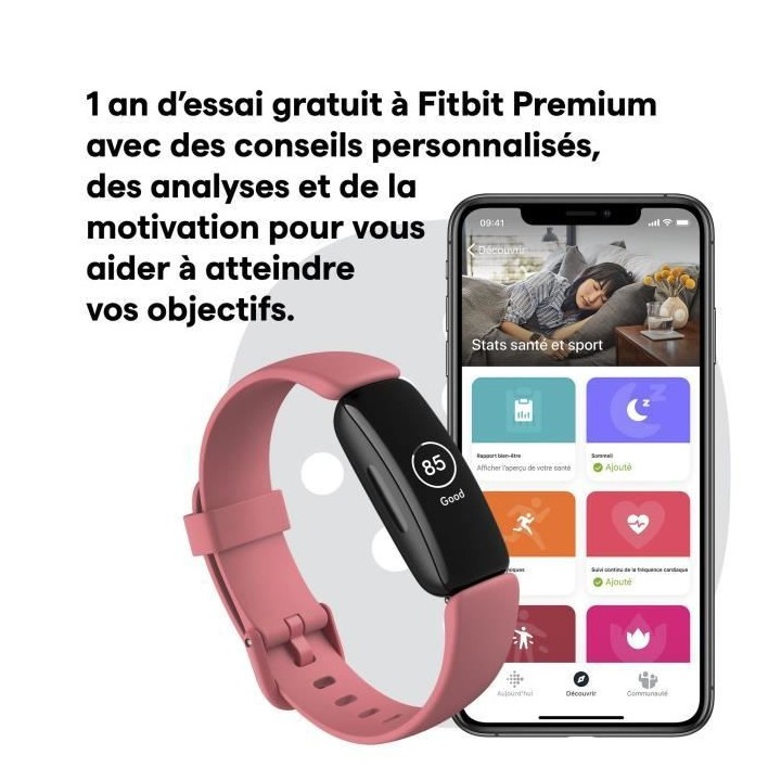 FITBIT Inspire 2 - Bracelet connecté - Autonomie 10 jours - Desert Ro