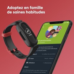 FITBIT Ace 3 - Bracelet connecté enfant - Noir et rouge