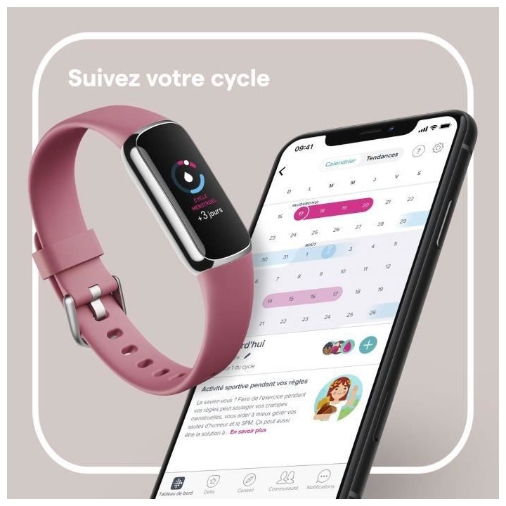 FITBIT Luxe - Bracelet d'activité - Acier inoxydable platine - Ordhid