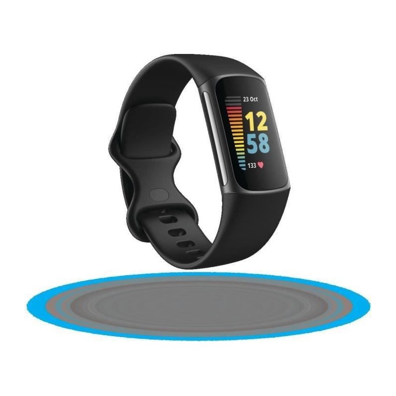 FITBIT Charge 5 - Bracelet d'activité - 6 mois d'abonnement a Premium - Noir