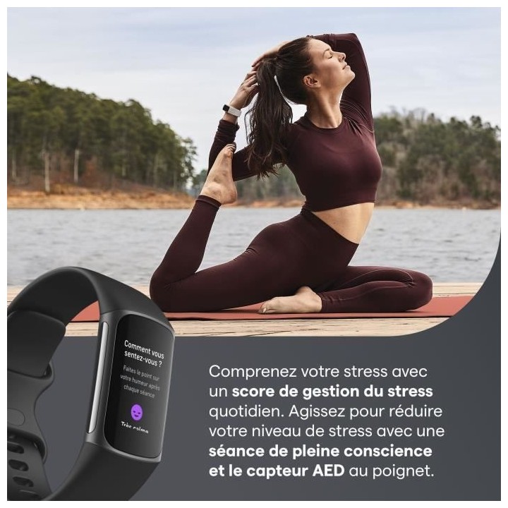 FITBIT Charge 5 - Bracelet d'activité - 6 mois d'abonnement a Premium