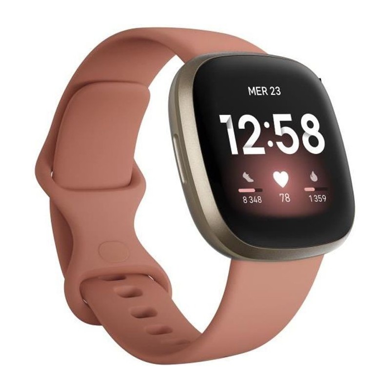 FITBIT Versa 3 - Montre connectée - Autonomie + de 6 jours - Rose