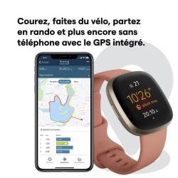 FITBIT Versa 3 - Montre connectée - Autonomie + de 6 jours - Rose