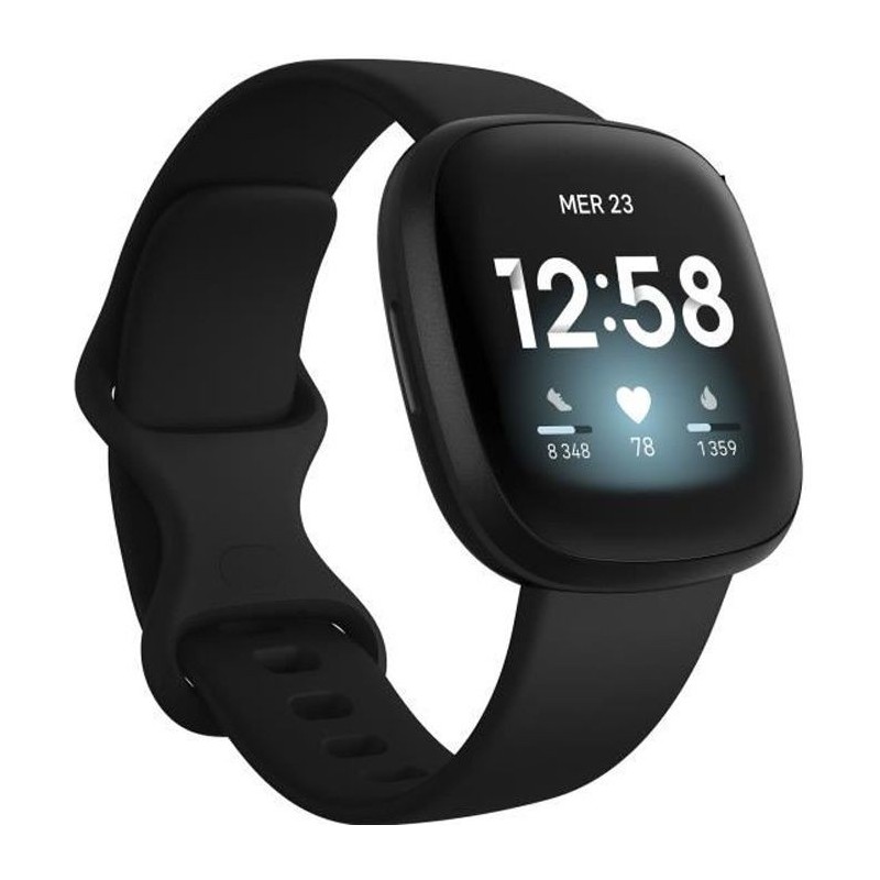 FITBIT Versa 3 - Montre connectée - Autonomie + de 6 jours - Noir