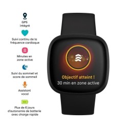 FITBIT Versa 3 - Montre connectée - Autonomie + de 6 jours - Noir