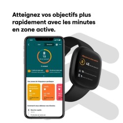 FITBIT Versa 3 - Montre connectée - Autonomie + de 6 jours - Noir