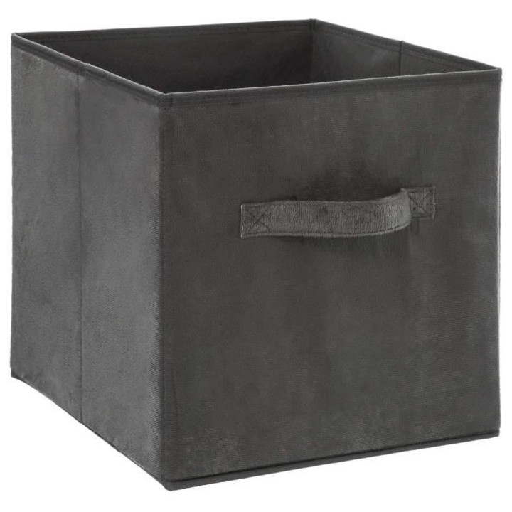 Boîte de rangement/tiroir pour meuble 31x31 cm - Velours Gris foncé