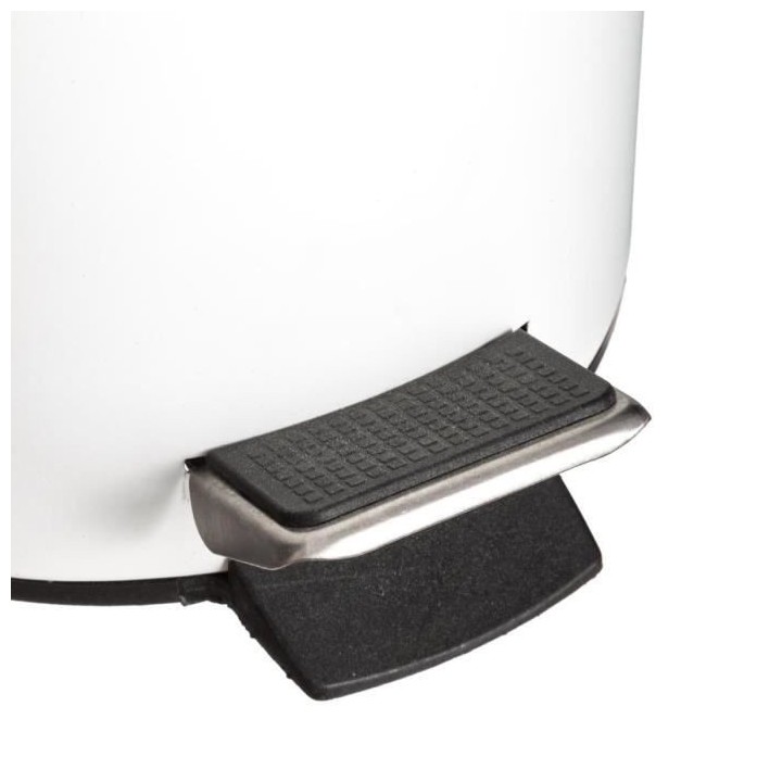 Poubelle Natureo en métal et bambou - 3 L - H 25,5 cm - blanc