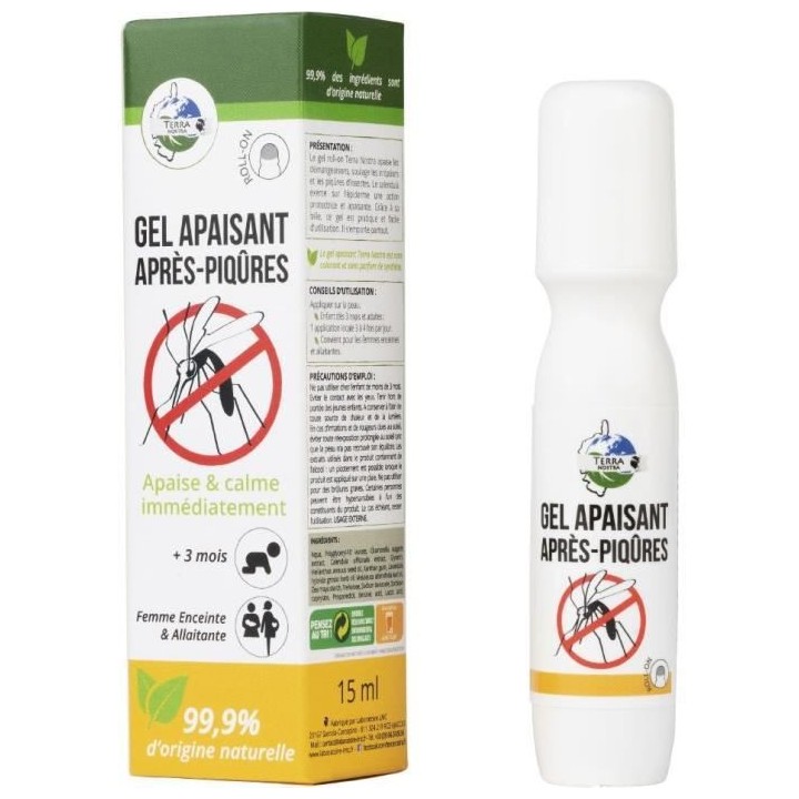 TERRA NOSTRA - Gel apaisant apres piqûres - Pret a l'emploi - Roll-on