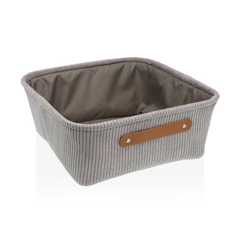 Panier Versa Corduroy Gris Textile 32 x 13,5 x 32 cm