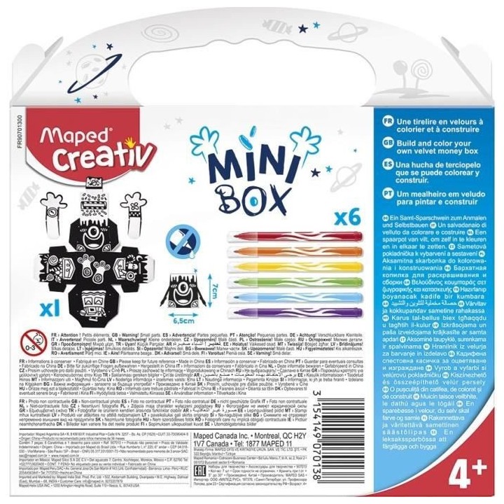 MAPED CREATIV - Mini Box - Coloriage Velours a construire