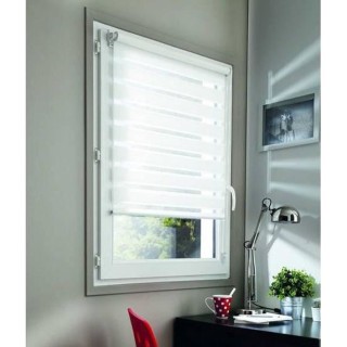 Store enrouleur Jour Nuit a clipser - Blanc - 100% Polyester - MADECOS