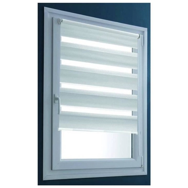 Store enrouleur Jour Nuit a clipser - Blanc - 100% Polyester - MADECOS