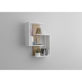 FMD Etagere murale Kretos avec 4 compartiments - Artisan chene et blan