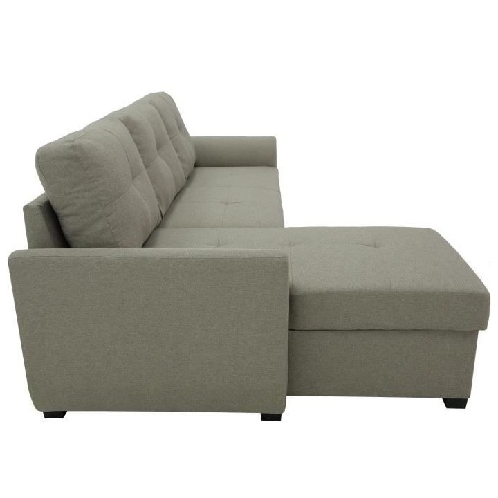 Canapé d'angle fixe réversible FOLK - Tissu beige - Contemporain - L