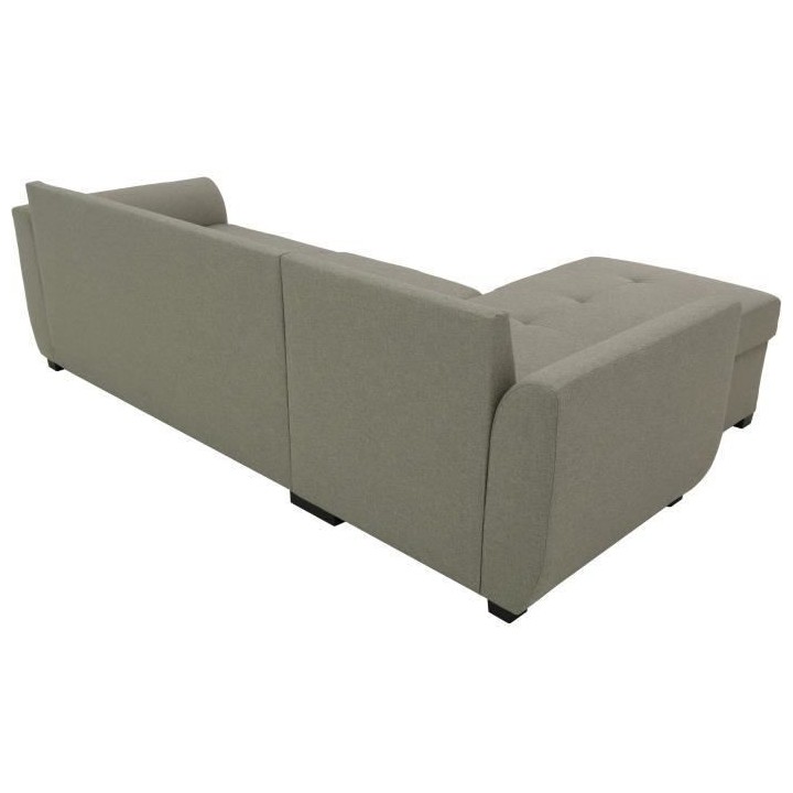 Canapé d'angle fixe réversible FOLK - Tissu beige - Contemporain - L