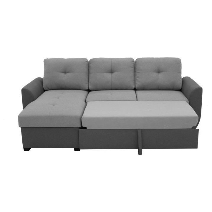 Canapé d'angle convertible réversible + coffre FOLK - Tissu Anthraci