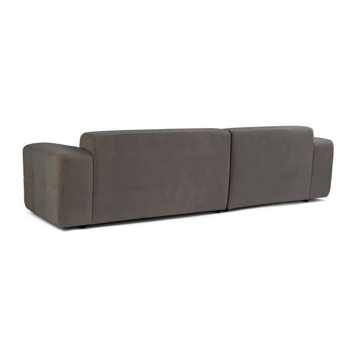 Canapé d'angle droit 5 places - Tissu marron - L 286 x P 129 x H 76 c