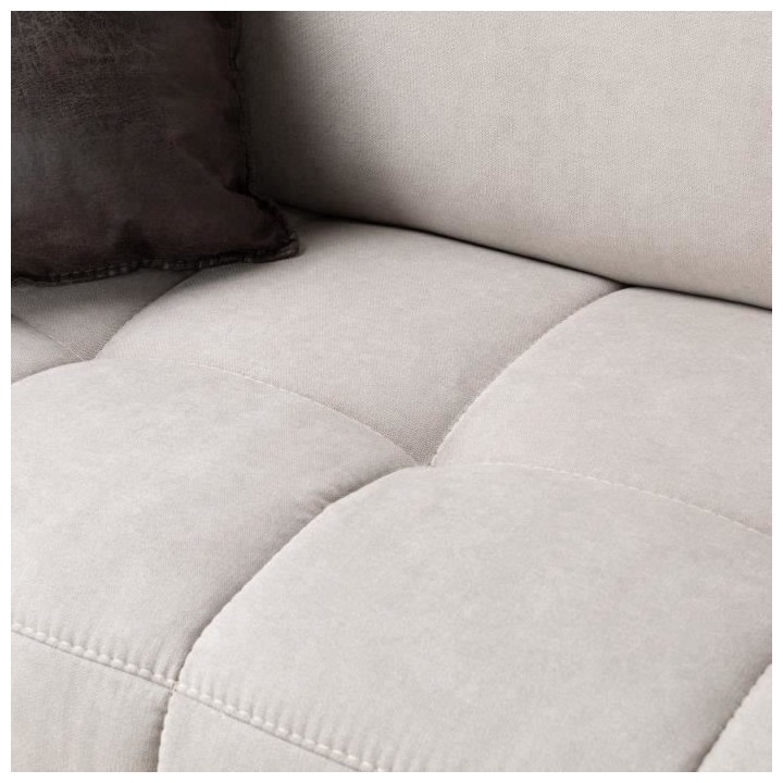 Canapé d'angle gauche 5 places - Tissu Gris - Contemporain - L 286 x