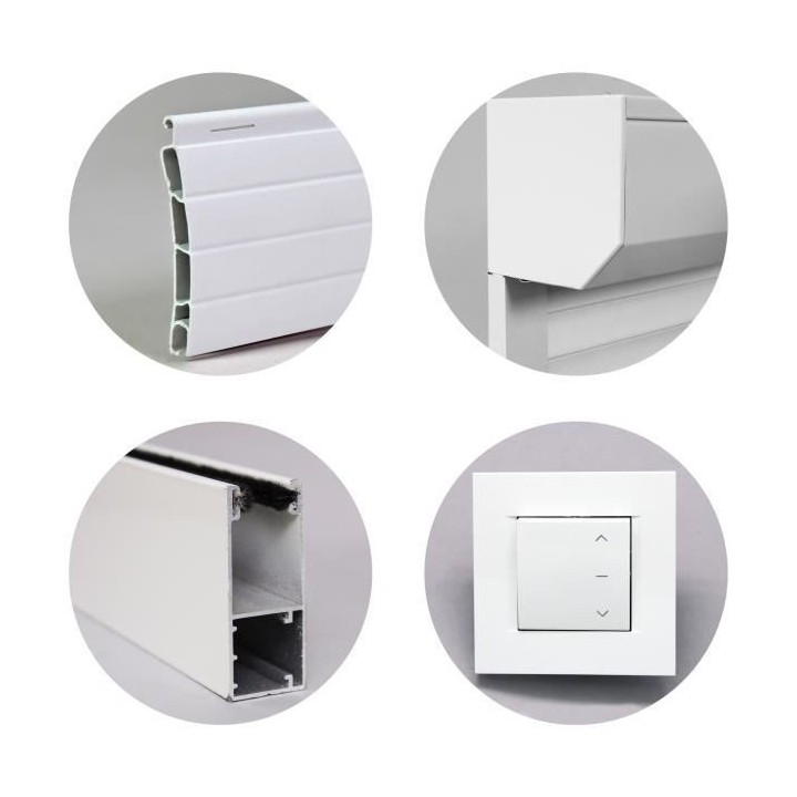 Volet roulant double parois H140 cm x L120 cm PVC recoupable en largeu