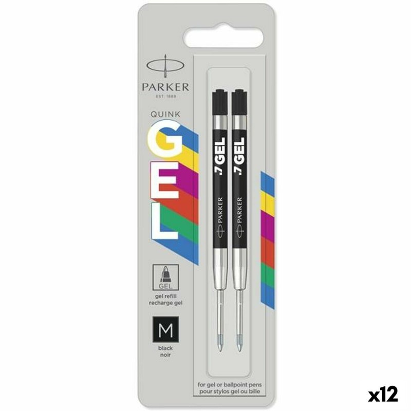 Recharge pour stylo Parker Jotter 2 Pièces Noir (12 Unités)