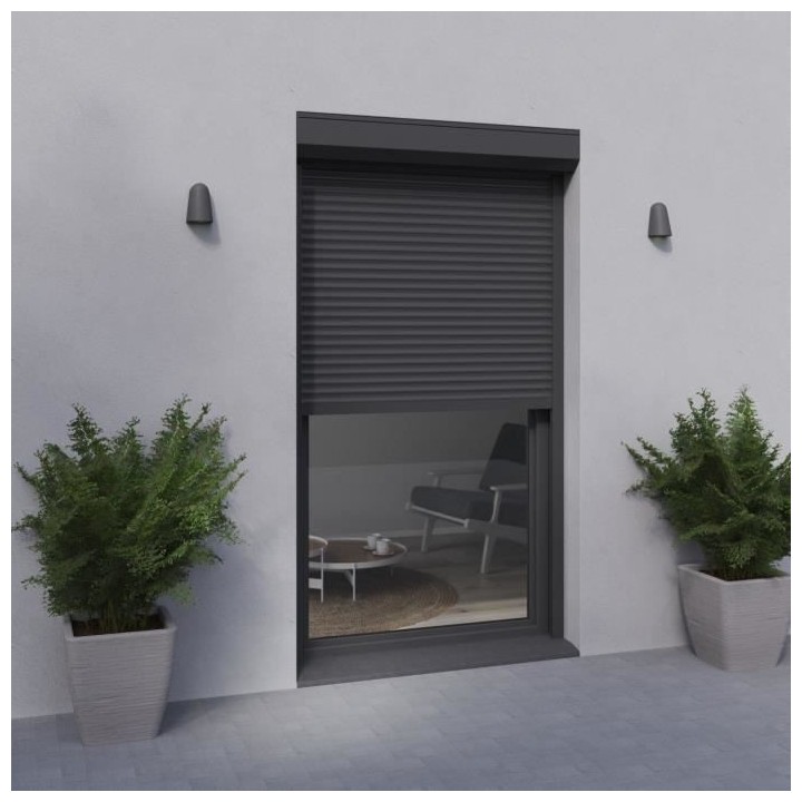 Volet roulant H220 x L120 cm en Aluminium recoupable en largeur et hau