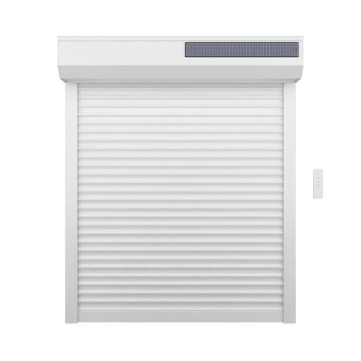 Volet roulant solaire H120 x L120 cm en PVC recoupable en largeur et h