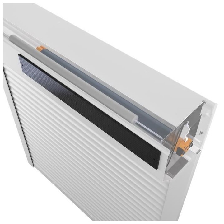 Volet roulant solaire H120 x L120 cm en PVC recoupable en largeur et h