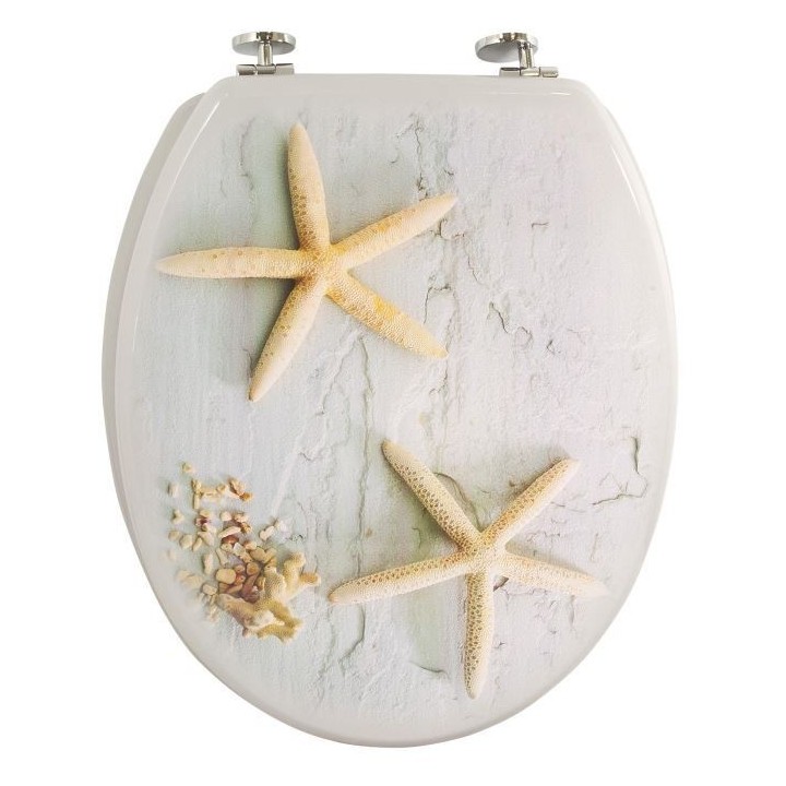 FRANDIS Abattant WC bois décor étoile de mer