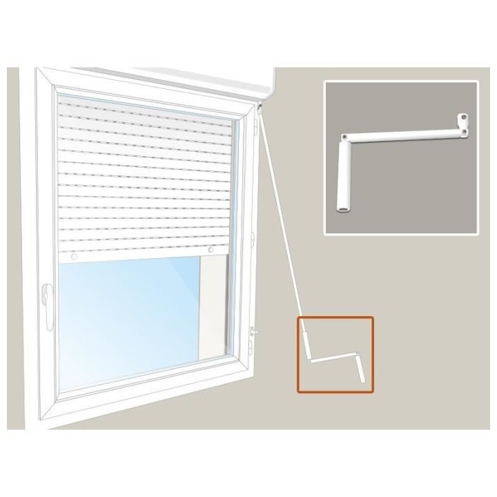 Manivelle seule - En acier laqué blanc - Sortie ronde : �Ø 12 mm