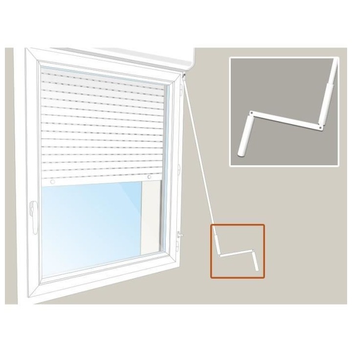 Manivelle complete - En acier laqué blanc - Sortie ronde : Ø 12 mm -