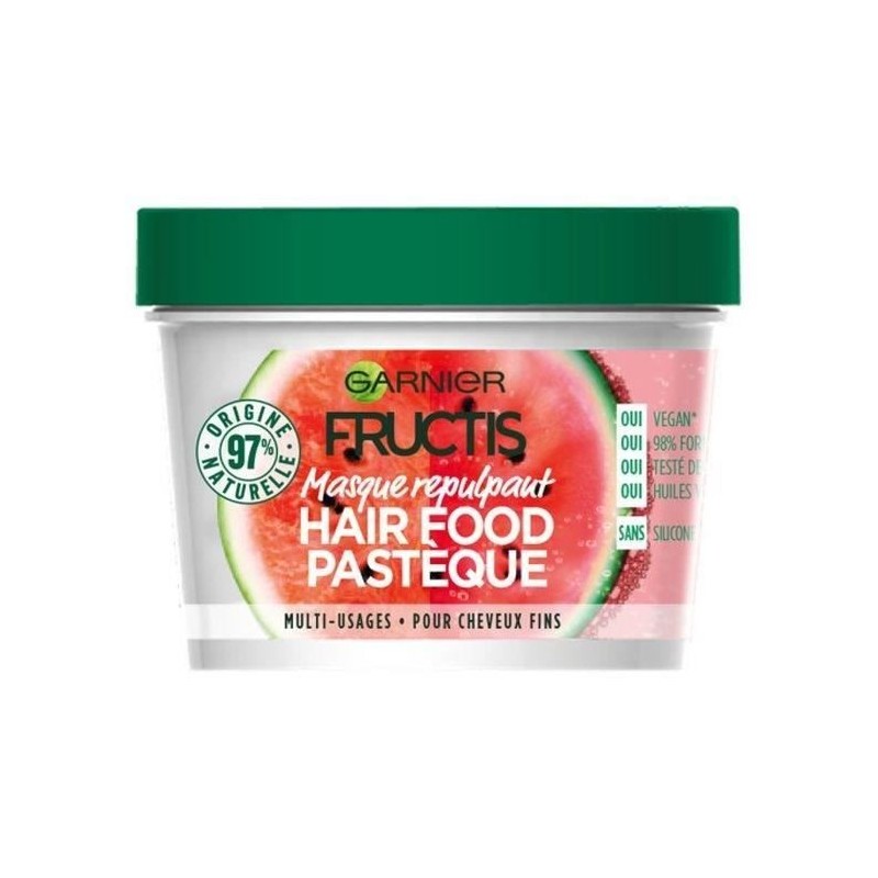 Masque 3-en-1 Hair Food Fructis GARNIER Repulpant pasteque - 390 ml