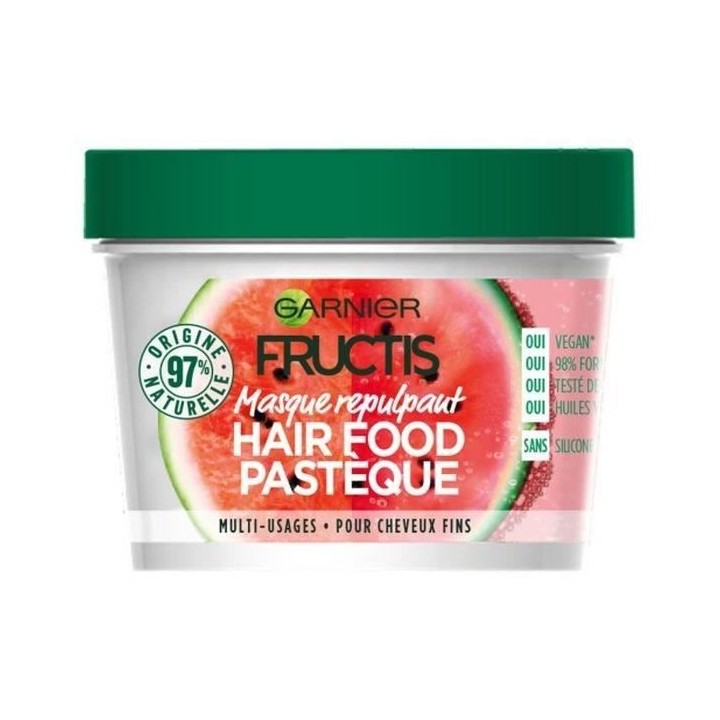 Masque 3-en-1 Hair Food Fructis GARNIER Repulpant pasteque - 390 ml