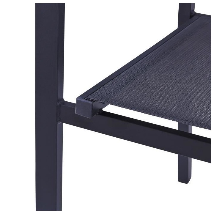 Lot de 2 fauteuils de jardin en aluminium assise textilene - 57 x 56 x