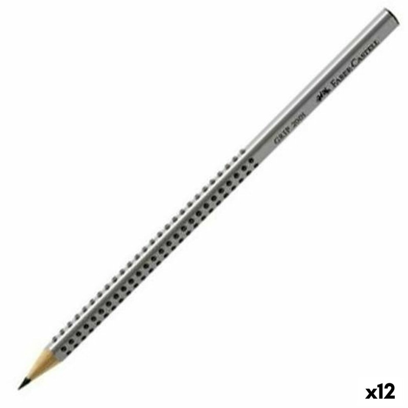 Crayon Faber-Castell Grip 2001 Écologique Gris HB (12 Unités)