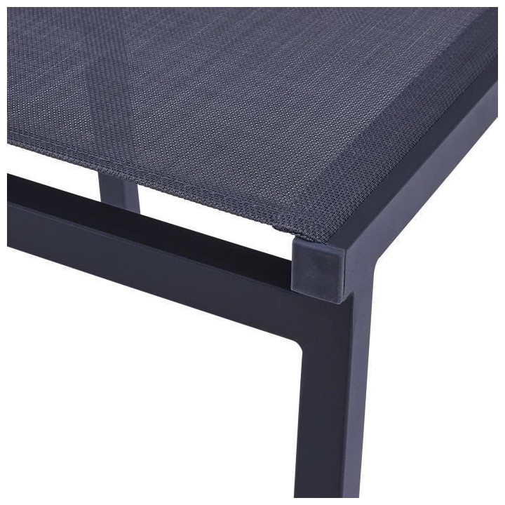 Lot de 2 chaises de jardin en aluminium assise textilene - 48 x 56 x 8