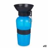 Bouteille Abreuvoir pour Chiens Bleu Noir Métal Plastique 500 ml (12 Unités)