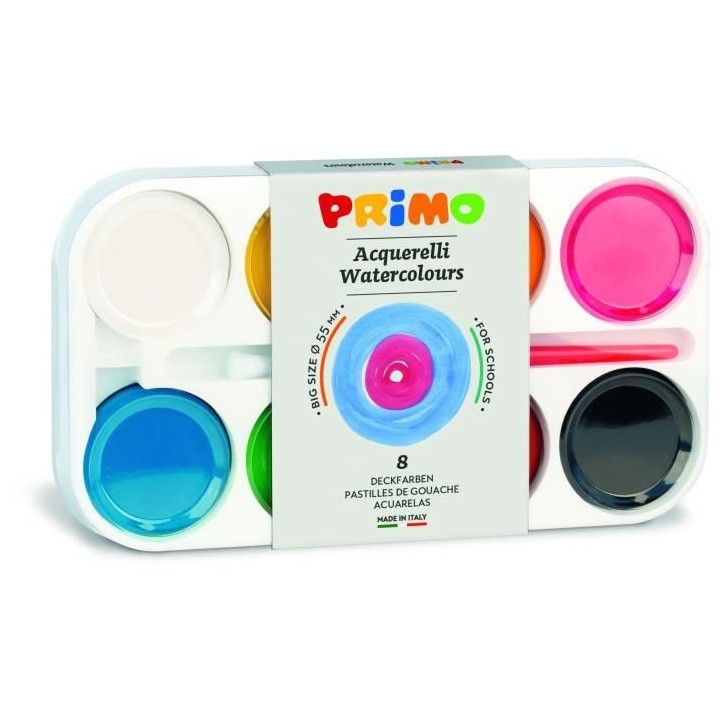 PRIMO 093A8T Pastilles de gouache, épaisseur 13 mm Ø 55 mm, boîte e
