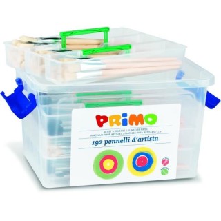 PRIMO 243PTQ192 Pinceaux différentes tailles avec manche en bois natu