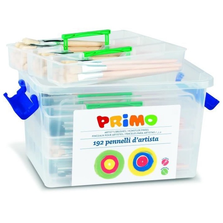 PRIMO 243PTQ192 Pinceaux différentes tailles avec manche en bois natu